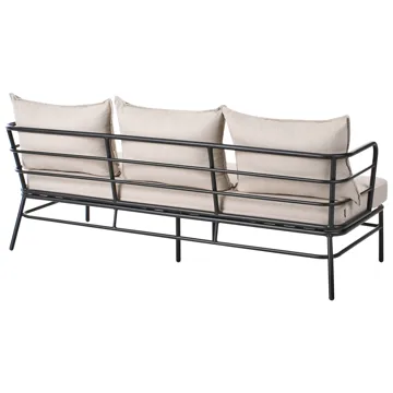Soffgrupp utomhus 5-Sits Ponzone - Beige/Svart - Utemöbler - Loungemöbler - Soffgrupp utomhus