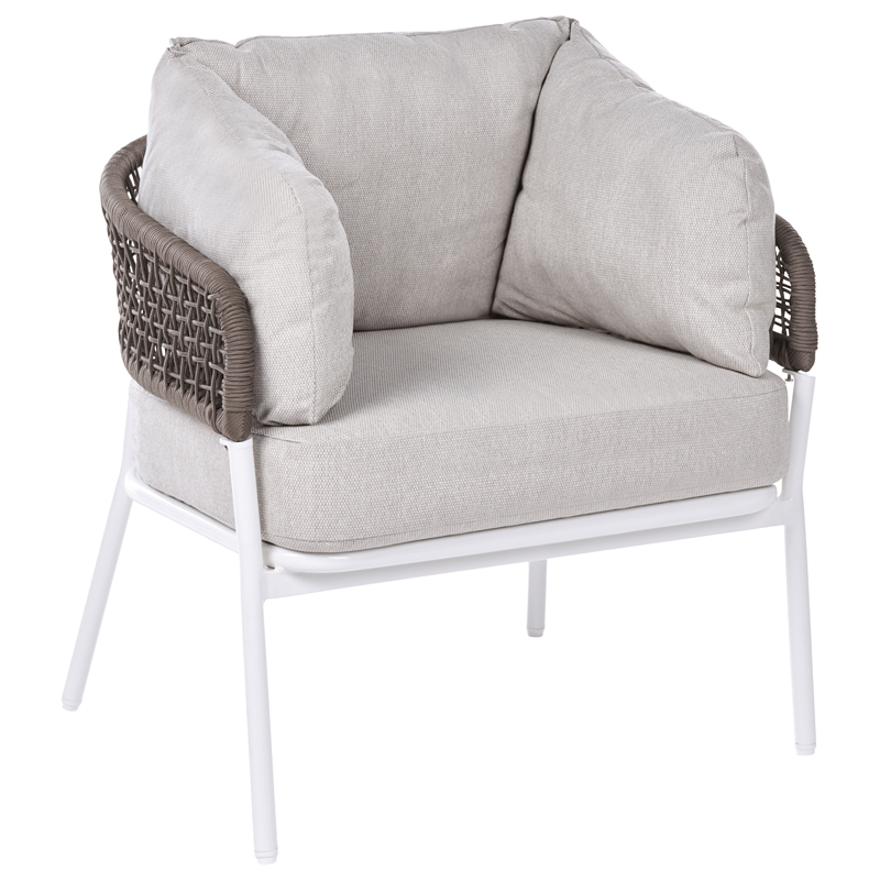Soffgrupp utomhus 7-Sits Robella med Bord - Beige/Vit/Brun - Utemöbler - Loungemöbler - Soffgrupp utomhus