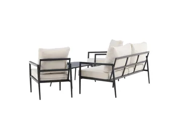 Taromina Soffgrupp Utomhus 4-sits - Svart/Beige - Utemöbler - Loungemöbler - Soffgrupp utomhus