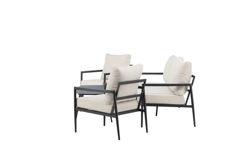 Taromina Soffgrupp Utomhus 4-sits - Svart/Beige - Utemöbler - Loungemöbler - Soffgrupp utomhus
