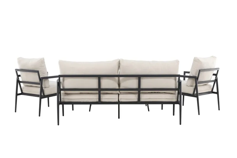 Taromina Soffgrupp Utomhus 4-sits - Svart/Beige - Utemöbler - Loungemöbler - Soffgrupp utomhus