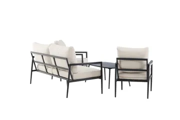 Taromina Soffgrupp Utomhus 4-sits - Svart/Beige - Utemöbler - Loungemöbler - Soffgrupp utomhus