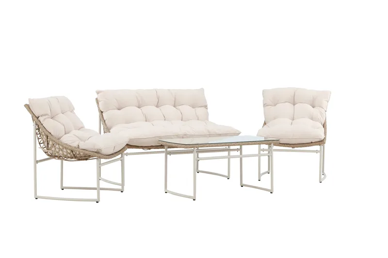 Tina Soffgrupp Utomhus 4-sits - Beige - Utemöbler - Loungemöbler - Soffgrupp utomhus