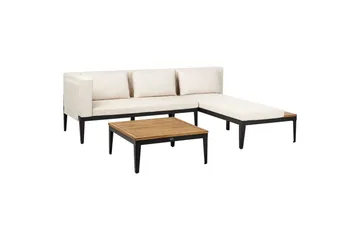 Trädgårdshörnsoffa med bord 3-sits Bracciano - Utemöbler - Loungemöbler - Soffgrupp utomhus