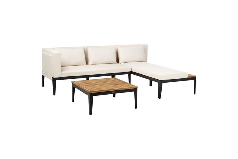 Trädgårdshörnsoffa med bord 3-sits Bracciano - Utemöbler - Loungemöbler - Soffgrupp utomhus