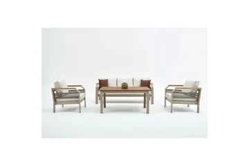 Trädgårdsloungeset Farra Beige - Beige - Utemöbler - Loungemöbler - Soffgrupp utomhus