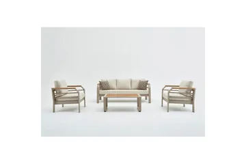 Trädgårdsloungeset Sudassento Beige - Beige - Utemöbler - Loungemöbler - Soffgrupp utomhus