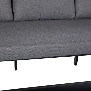 Trädgårdsmöbelgrupp Lona bord, soffa och 2 stolar - Grå / svart - Utemöbler - Loungemöbler - Soffgrupp utomhus