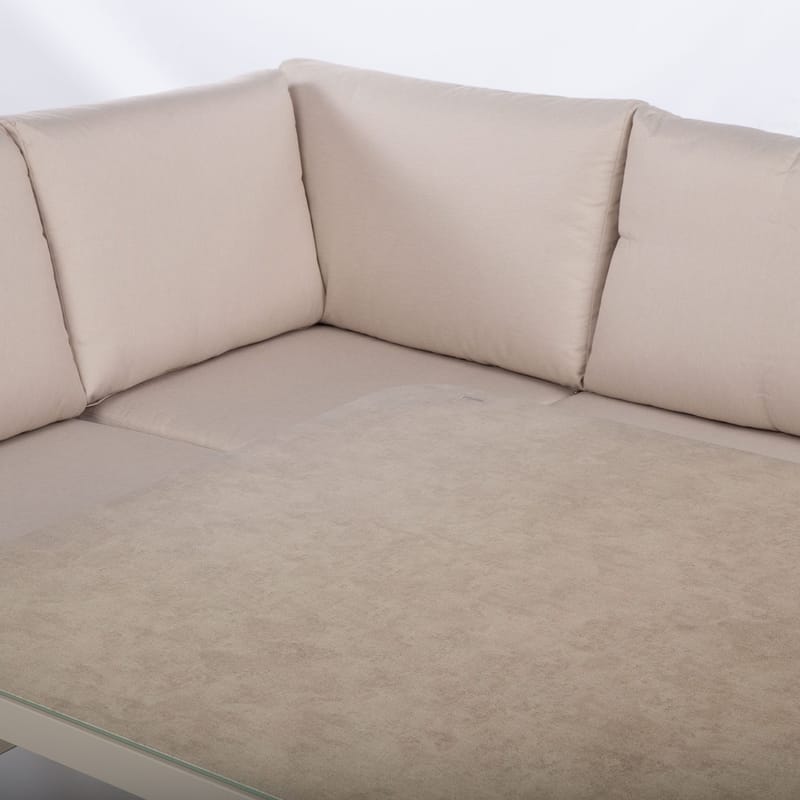 Trädgårdsmöbelgrupp Upland bord och hörnsoffa - Beige - Utemöbler - Loungemöbler - Soffgrupp utomhus