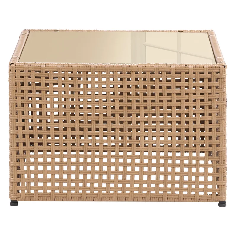 U-Formad Soffa utomhus 6-Sits Omegana Modulär Konstrotting - Beige/Svart - Utemöbler - Loungemöbler - Soffgrupp utomhus