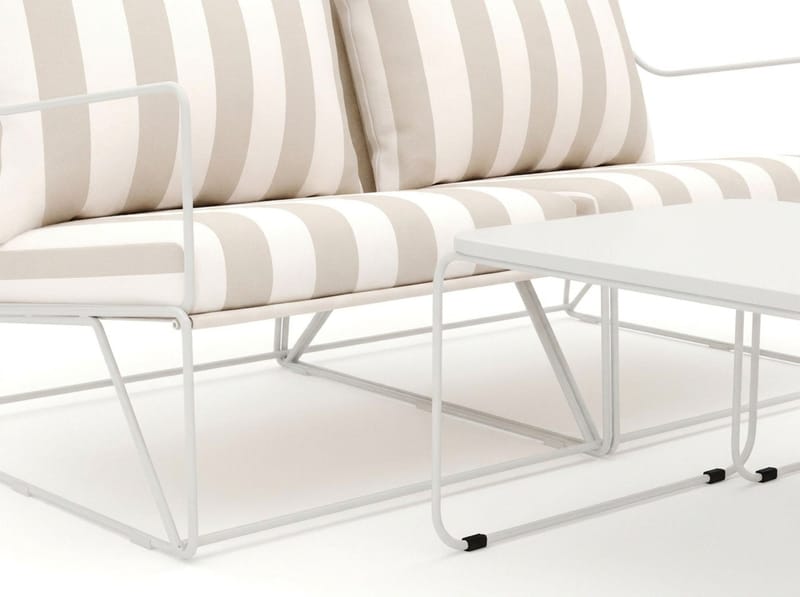 Usteryd 2 sits Loungesoffa med satsbord - Beige/Striped - Utemöbler - Loungemöbler - Soffgrupp utomhus