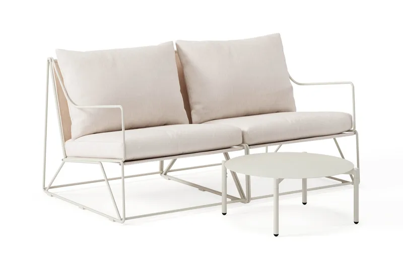 Usteryd Utesoffa 2-sits med Usteryd Soffbord - Beige - Utemöbler - Loungemöbler - Soffgrupp utomhus
