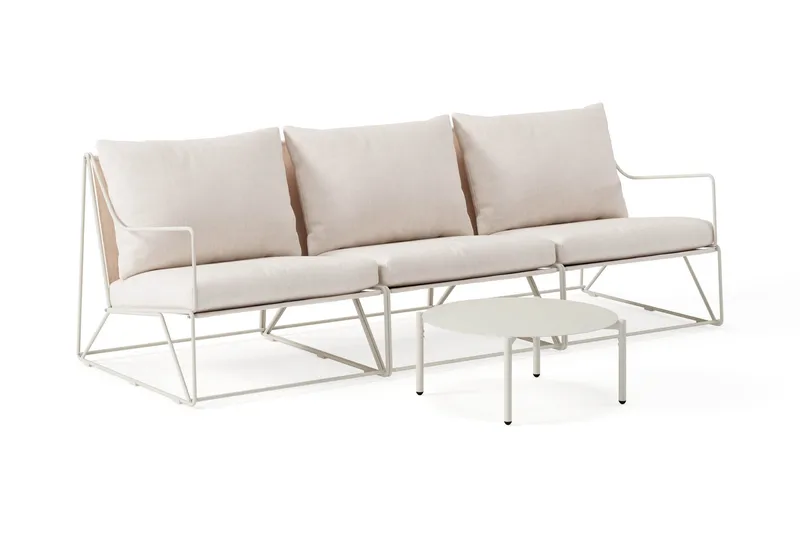 Usteryd Utesoffa 3-sits med Usteryd Soffbord - Beige - Utemöbler - Loungemöbler - Soffgrupp utomhus