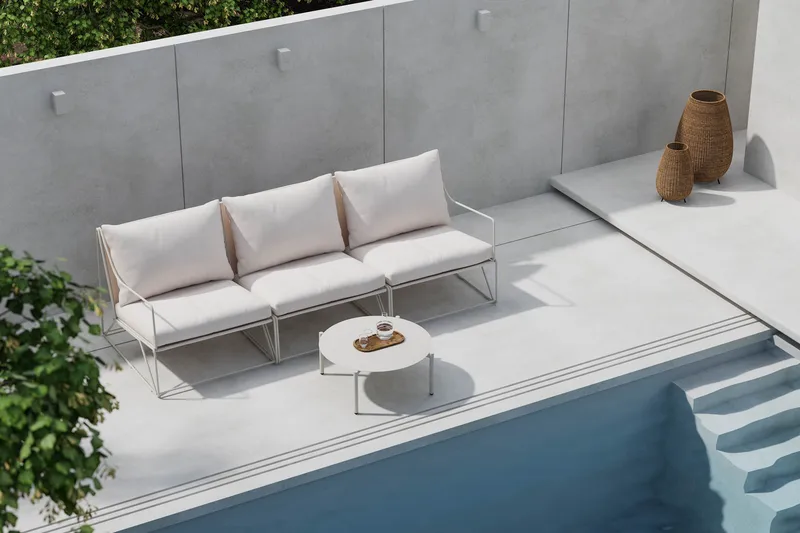 Usteryd Utesoffa 3-sits med Usteryd Soffbord - Beige - Utemöbler - Loungemöbler - Soffgrupp utomhus