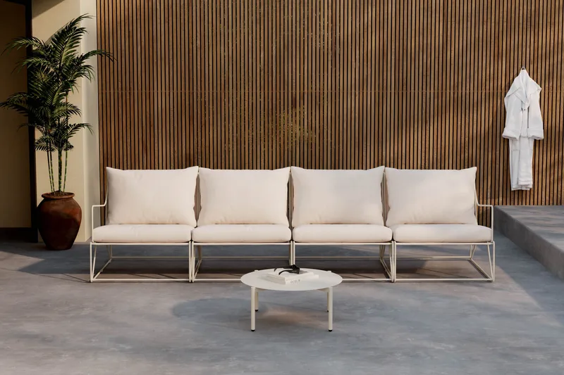 Usteryd Utesoffa 4-sits med Usteryd Soffbord - Beige - Utemöbler - Loungemöbler - Soffgrupp utomhus