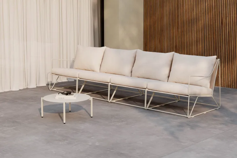 Usteryd Utesoffa 4-sits med Usteryd Soffbord - Beige - Utemöbler - Loungemöbler - Soffgrupp utomhus