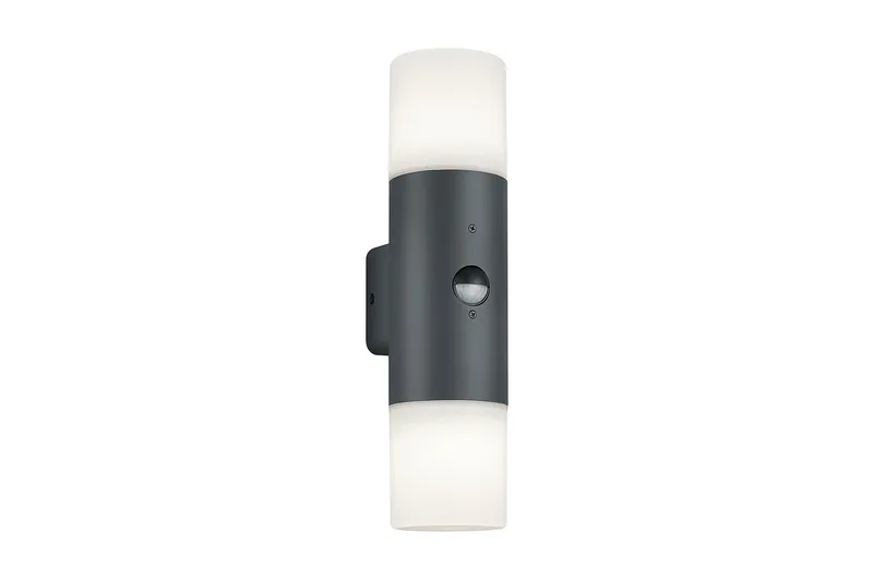 Hoosic Vägglampa 2xE27 rörelsessensor antracit, Antracit