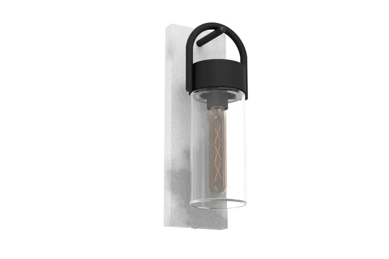 Vägglampa Utebelysning Eglo Carraro Svart/Betong Klar, Grå/Svart