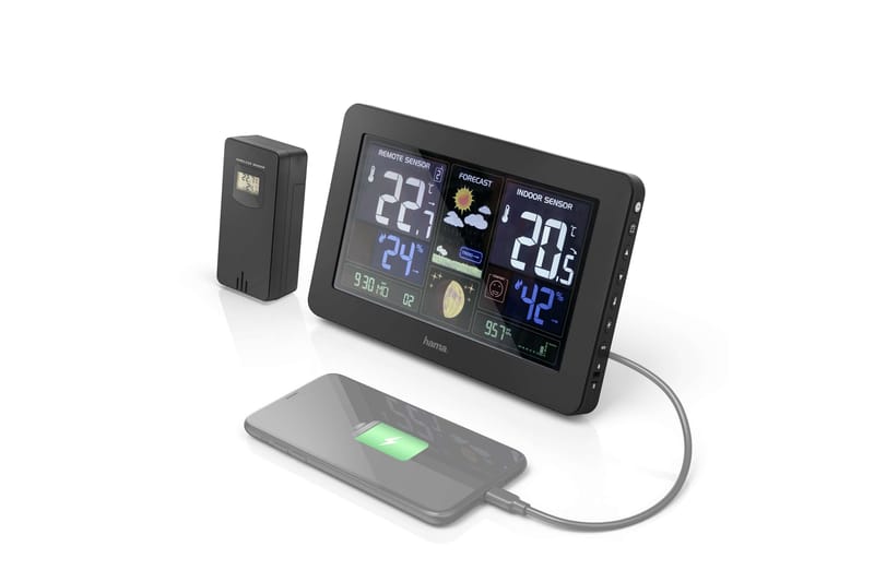 HAMA Väderstation Premium Inkl. USB-laddning - HAMA - Trädgård & spabad - Utemiljö - Trädgårdsdekoration - Regn & temperatur