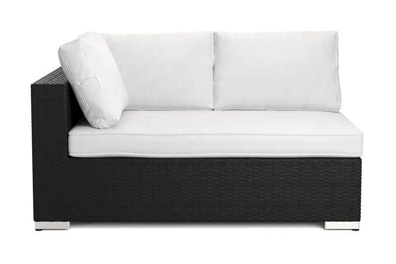 Bahamas Vänstermodul utomhus 140 cm i konstrotting - Svart - Utemöbler - Loungemöbler - Modulsoffa utomhus - Högermoduler utesoffa