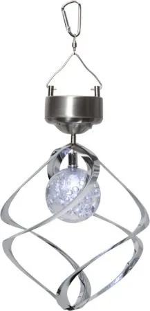 Roma Solcellsvindspel 16 cm, silver