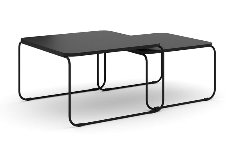 Usteryd Fyrkantigt satsbord utomhus 70x41x70 cm i stål / Metall - Svart - Utemöbler - Balkong - Balkongmöbler - Balkongbord