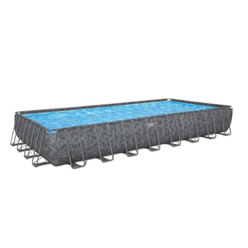 Bestway pool ovan mark 9,56x4,88m – 132cm djup | APX 365™ Rektangulär Stålpool (561KJ) - Mörkgrå - Trädgård & spabad - Utomhusbad - Pool - Pool ovan mark