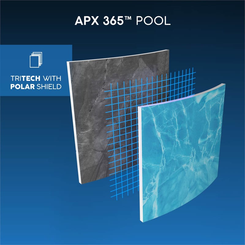 Bestway pool ovan mark 9,56x4,88m – 132cm djup | APX 365™ Rektangulär Stålpool (561KJ) - Mörkgrå - Trädgård & spabad - Utomhusbad - Pool - Pool ovan mark