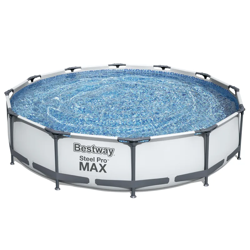 Bestway Steel Pro MAX ovanmarkpool Rund 3,66x0,76 m Grå, Bestway