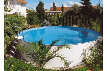 Pool ovan mark Planet Pool Planet Pool Stålväggspool Premium Rund 4,2x1,2m Inbyggd L:Pe Grå - Trädgård & spabad - Utomhusbad - Pool - Pool ovan mark