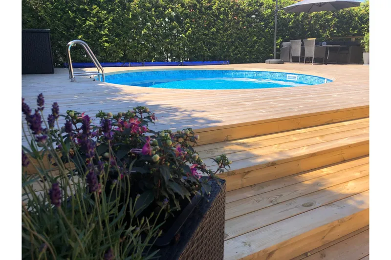 Pool ovan mark Planet Pool Planet Pool Stålväggspool Premium Rund 4,2x1,2m Inbyggd L:Pe Grå - Trädgård & spabad - Utomhusbad - Pool - Pool ovan mark