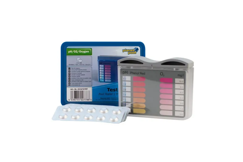 Mätinstrument Planet Pool Mini Pool Tester (pH/Aktivt Syre) inkl. 40 tabletter