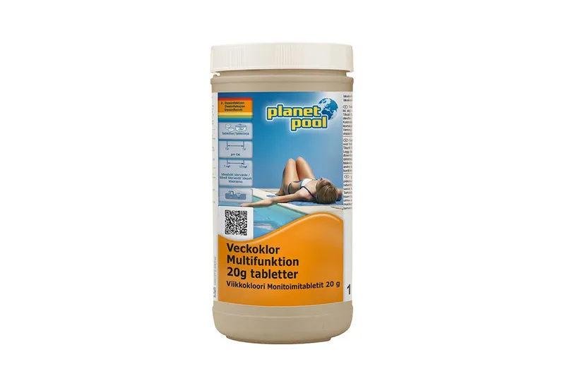 Vattenvård Planet Pool Veckoklor Multifunktion 20 g styck 1 kg - Trädgård & spabad - Utomhusbad - Pool & sparengöring - Poolkemi & klortabletter