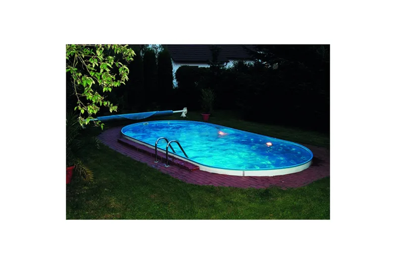 Stålväggspool Planet Pool Premium Oval 8 x 4,2 m, Persia Grå - 8 x 4,2 m, Persia Grå - Trädgård & spabad - Utomhusbad - Pool - Pool ovan mark