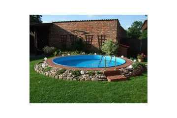 Stålväggspool Planet Pool Premium Rund Ø 3,5 m, Persia Blå, 1,2 m - Ø 3,5 m, Persia Blå, 1,2 m - Trädgård & spabad - Utomhusbad - Pool - Pool ovan mark
