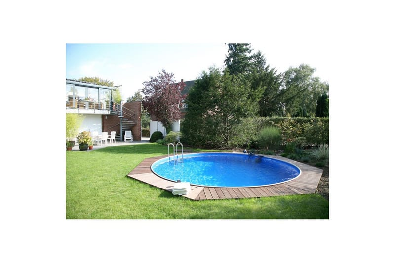 St ålväggspool Planet Pool Premium Rund Ø 3,5 m, Persia Blå, 1,2 m - Ø 3,5 m, Persia Blå, 1,2 m - Trädgård & spabad - Utomhusbad - Pool - Pool ovan mark