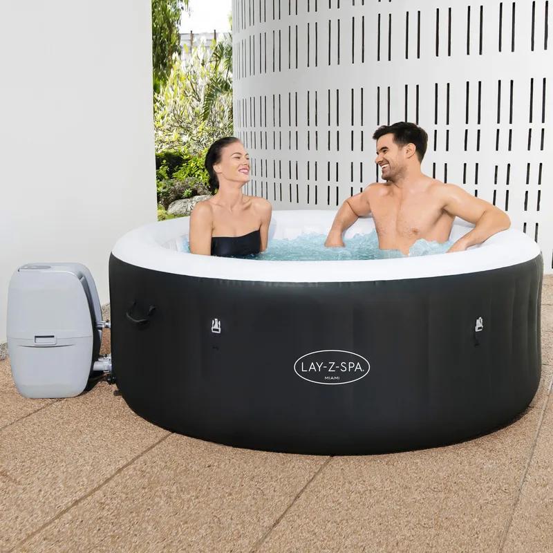 Lay-Z Spa Miami Airjet | Bestway uppblåsbart spabad 2-4 personer - Trädgård & spabad - Utomhusbad - Spabad - Uppblåsbart spa