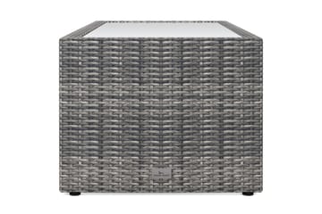 Bahamas Soffbord med hylla Utomhus 113 cm Konstrotting - Grå - Utemöbler - Balkong - Balkongmöbler - Balkongbord