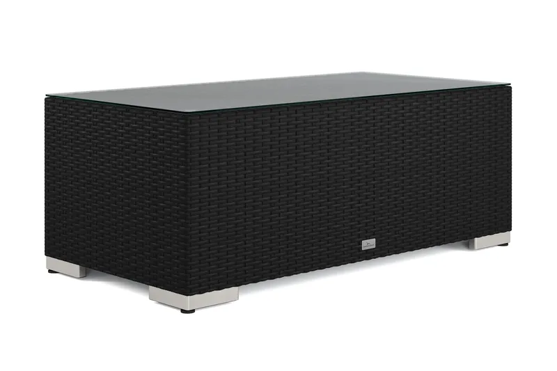 Bahamas Soffbord Utomhus 113x58 cm Konstrotting - Svart - Utemöbler - Balkong - Balkongmöbler - Balkongbord