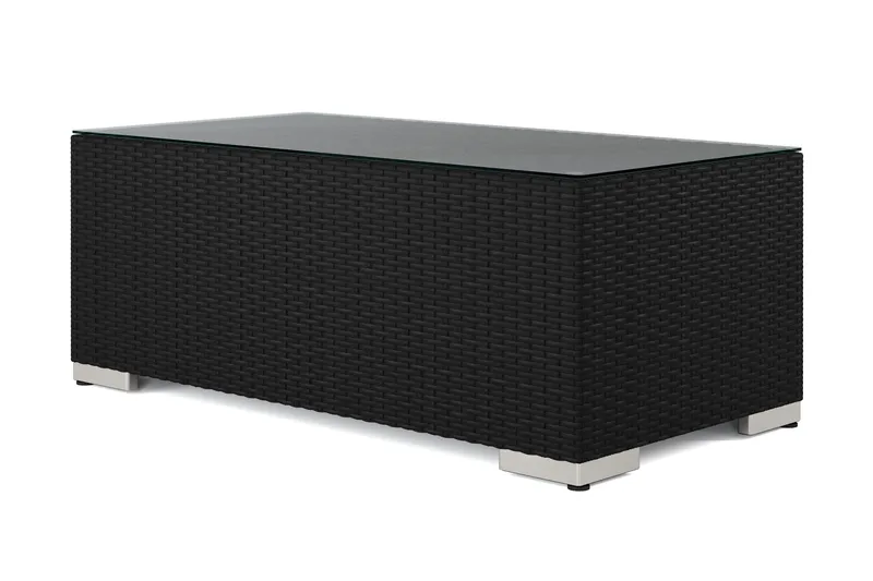 Bahamas Soffbord Utomhus 113x58 cm Konstrotting - Svart - Utemöbler - Balkong - Balkongmöbler - Balkongbord