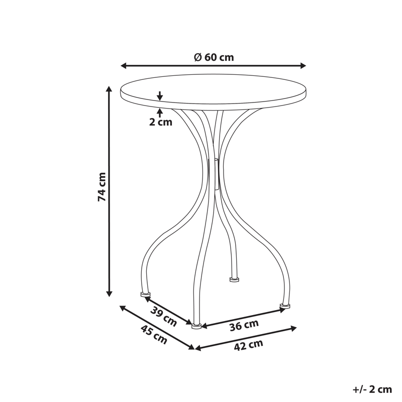 Bistrobord utomhus Aggius 60 cm Järn - Svart/Blå - Utemöbler - Balkong - Balkongmöbler - Balkongbord