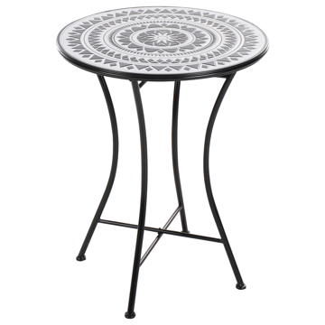 Bistrobord utomhus Comiso 60 cm Järn - Svart/Vit - Utemöbler - Balkong - Balkongmöbler - Balkongbord