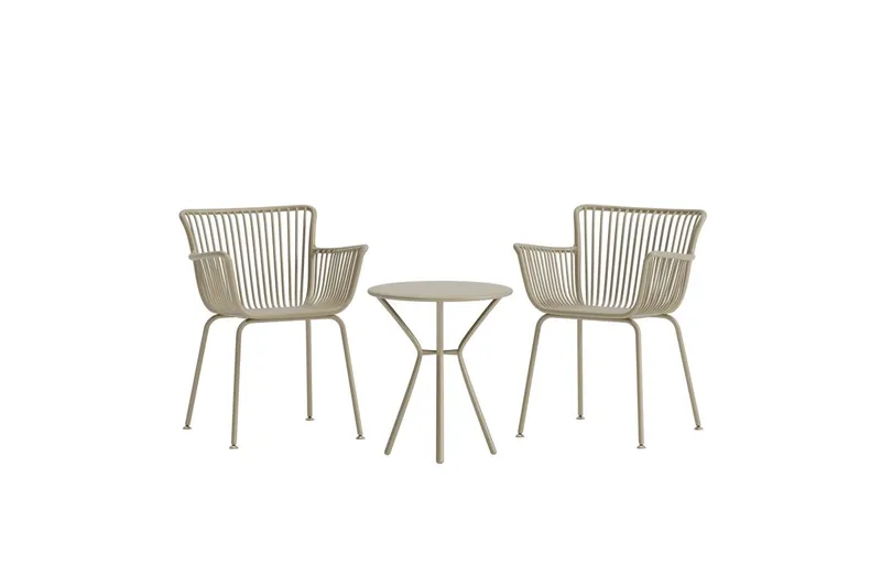 Cafégrupp Sifnos Utomhus - Beige - Utemöbler - Balkong - Balkongmöbler - Balkonggrupp & balkongset