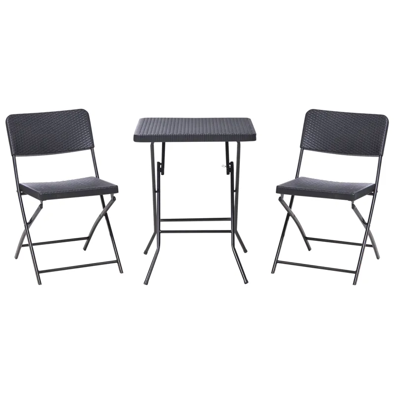 Caféset utomhus Trappeto - Svart - Utemöbler - Balkong - Balkongmöbler - Balkonggrupp & balkongset