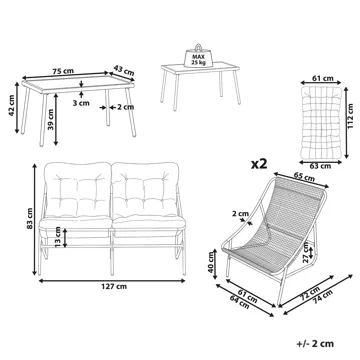 Loungegrupp 4-sits Molveno - Grön - Utemöbler - Balkong - Balkongmöbler - Balkonggrupp & balkongset