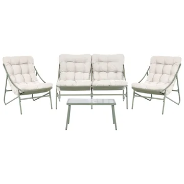 Loungegrupp 4-sits Molveno - Grön - Utemöbler - Balkong - Balkongmöbler - Balkonggrupp & balkongset