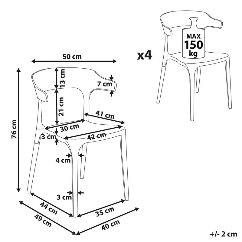 Matstol Gubbio 4-pack - Grön - Utemöbler - Balkong - Balkongmöbler - Balkongstol