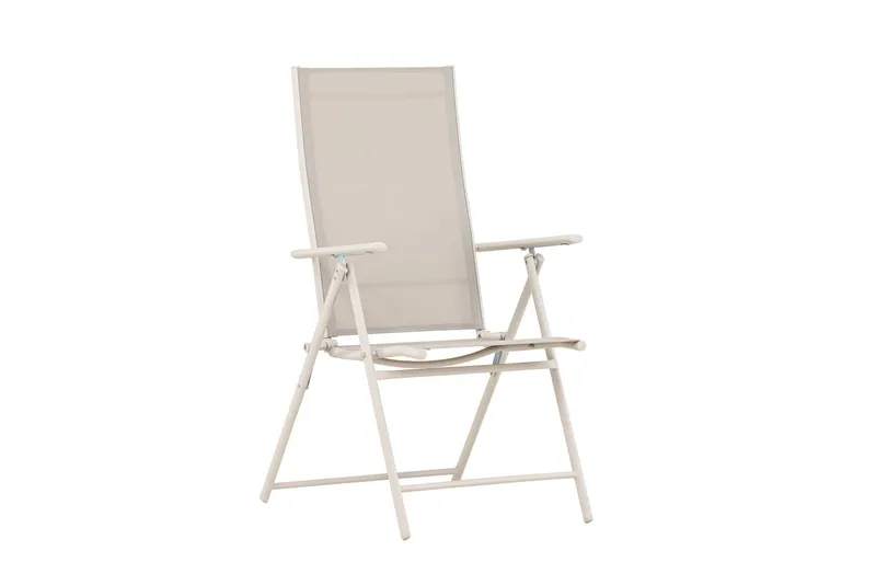 Sanna Positionsstol Utomhus med fällbar rygg i stål, Beige