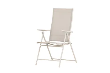 Sanna Positionsstol Utomhus med fällbar rygg i stål - Beige - Utemöbler - Utestol & trädgårdsstol - Positionsstol
