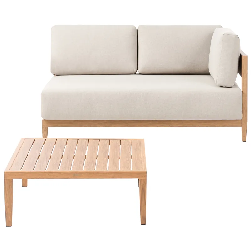 Soffa utomhus med Bord 2-Sits Sampieri - Brun/Beige - Utemöbler - Loungemöbler - Soffgrupp utomhus